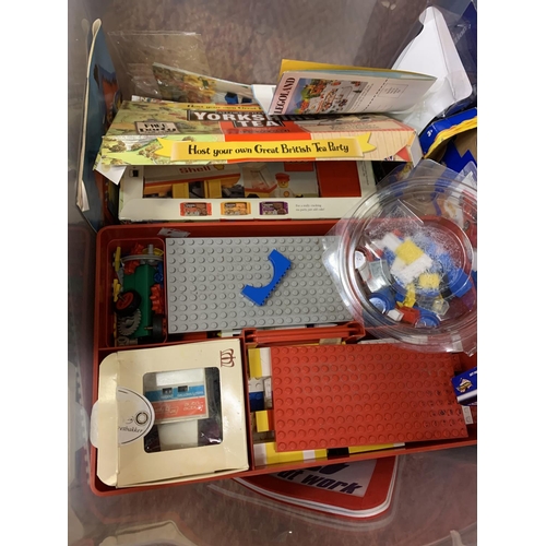 269 - A BOX OF ASSORTED LEGO TO INCLUDE ROAD STYLE BASE TRAYS