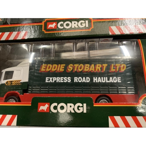 287 - THREE EDDIE STOBART CORGIE COLLECTABLE VEHICLES