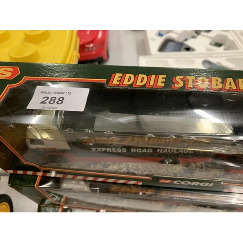 287 - THREE EDDIE STOBART CORGIE COLLECTABLE VEHICLES