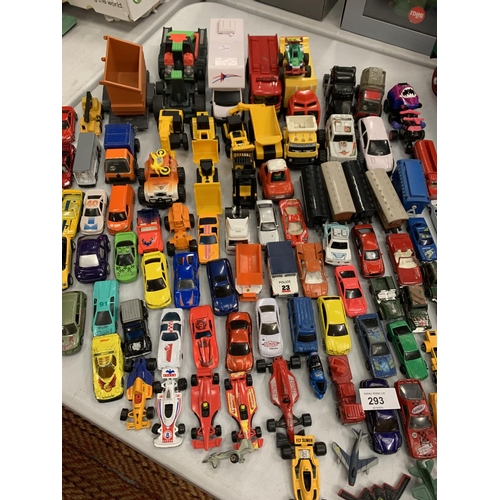 293 - A LARGE GROUP OF DIECAST TOY CARS, AEROPLANES ETC