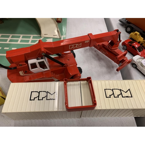 295 - A SHIPPING CONTAINER PPM LOADER AND TWO CONTAINERS