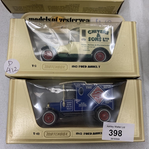 398 - SIX BOXED MODELS OF YESTERYEAR VANS