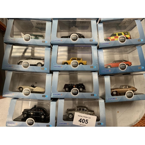 405 - AN EXTENSIVE COLLECTION OF OXFORD 1:76 SCALE MODEL CARS