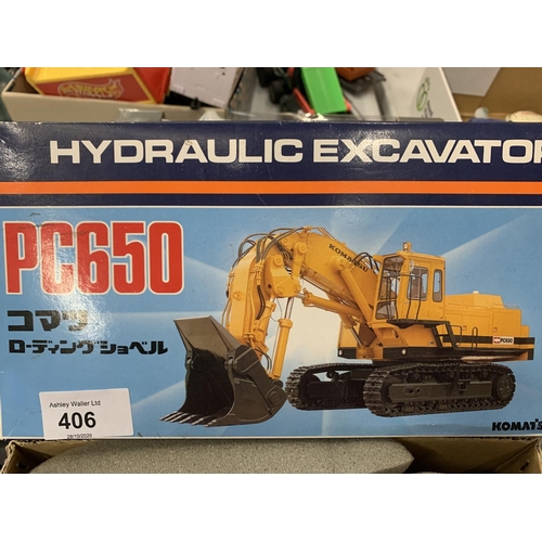 406 - A KOMATSU 1:50 SCALE MODEL OF A PC650 HYDRAULIC EXCAVATER