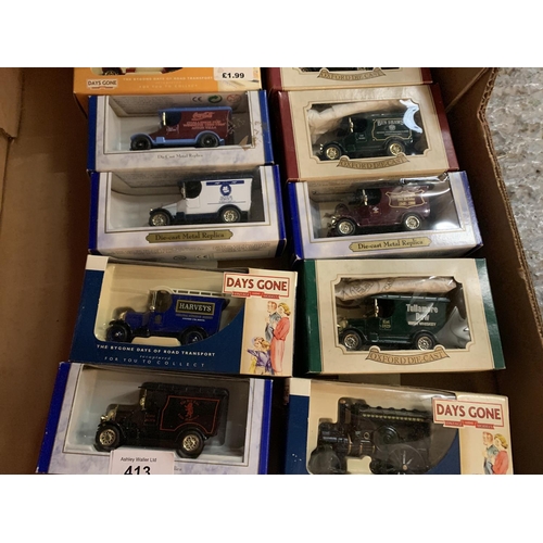 413 - AN ASSORTMENT OF BOXED VINTAGE MODEL CARS