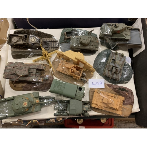 415a - TWO TRAYS OF TANK MODELS