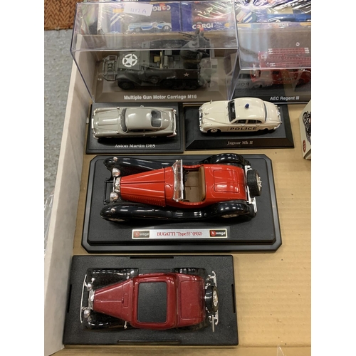 416A - A GROUP OF DIE CAST MODELS TO INCLUDE GUN MOTOR CARRIAGE, FIRE ENGINE AND TWO MINIS