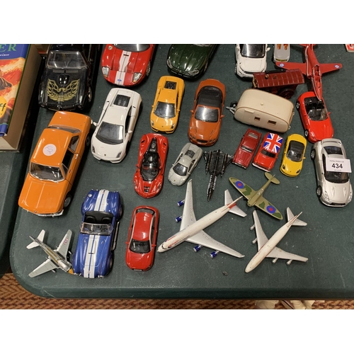 434 - A QUANTITY OF VARIOUS VEHICLES TO INCLUDE A BRITISH AIRWAYS PLANE