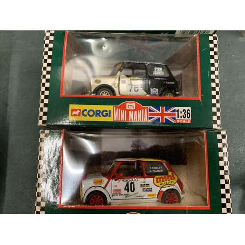 449 - FOUR MODEL SPORTCARS TO INCLUDE A CORGI MINI AND KYOSHO CATERHAM SUPER SEVRN