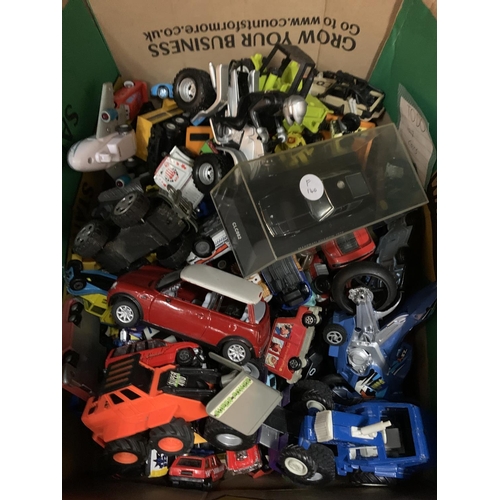 469A - A LARGE BOX OF ASSORTED MODEL VEHICLES TO INCLUDE CARS AND TRACTORS ETC.