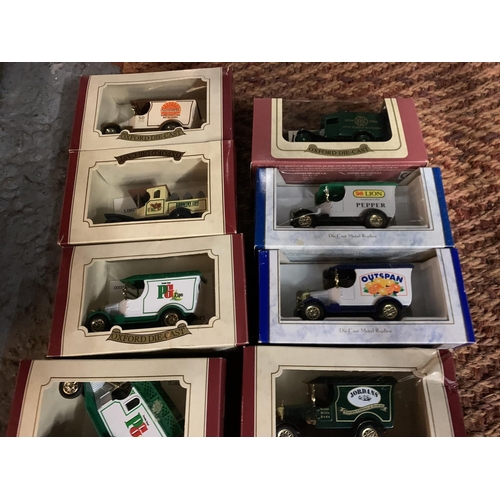 473 - THIRTEEN BOXED OXFORD DIE CAST MODELS OF VANS