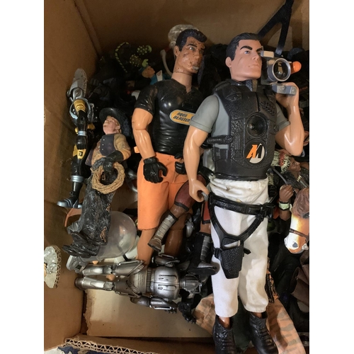 494 - AN ASSORTMENT OF ACTION FIGURES TO INCLUDE COWBOYS AND INDIANS AND ACTION MAN