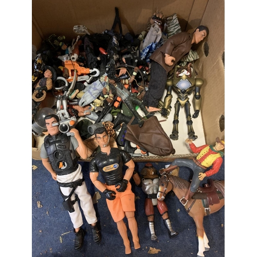 494 - AN ASSORTMENT OF ACTION FIGURES TO INCLUDE COWBOYS AND INDIANS AND ACTION MAN