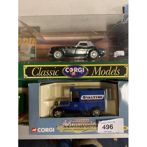 496 - A SELECTION OF BOXED CORGI VEHICLES