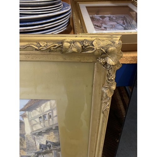 803 - A PAIR OF GILT FRAMED PRINTS, WATERFALLS