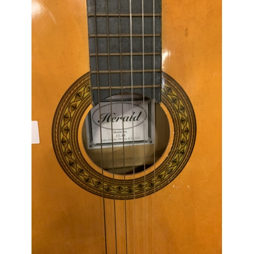 809 - A HERALD ACCOUSTIC GUITAR WITH SOFT CASE