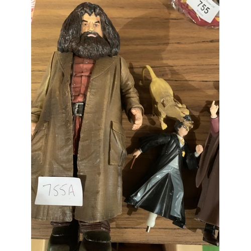 755A - A SELECTION OF HARRY POTTER FIGURES TO INCLUDE 'HAGRID'