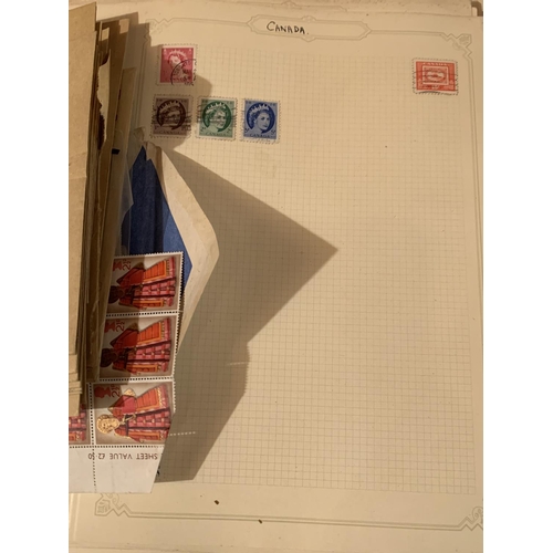 853 - A FOLDER OF STAMPS, SOME SHEETS UNUSED AND MINT