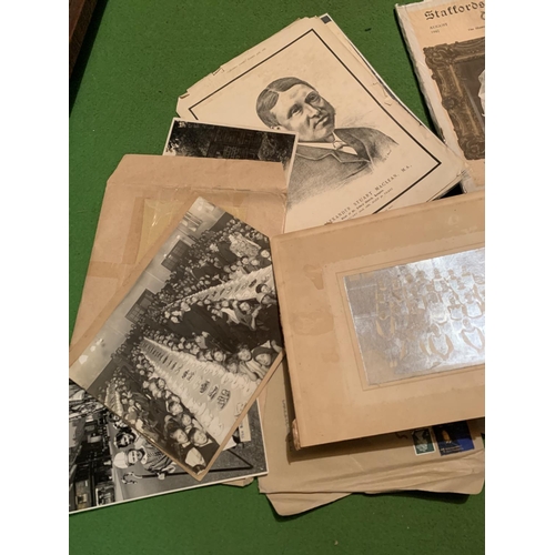 854 - A BOX OF EPHEMERA RELATING TO STAFFORDSHIRE TO INCLUDE A STAFFORDSHIRE LIFE 1947, SCHOOL PHOTOGRAPH ... 