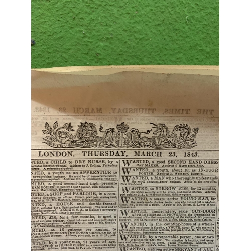 876 - THE TIMES NEWSPAPER 1843