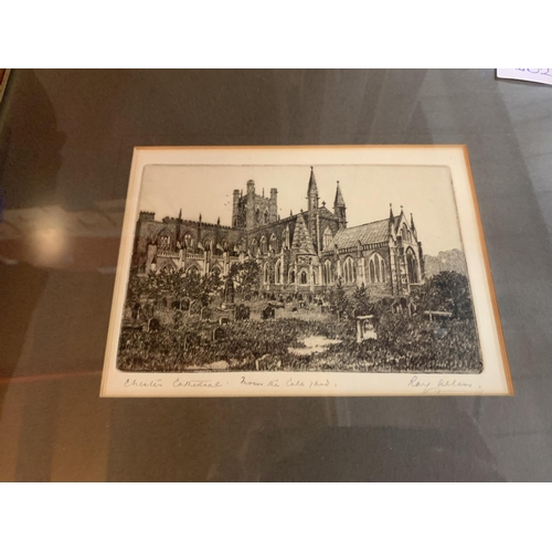 937 - A PAIR OF FRAMED RAY ALLEN PICTURES TO INCLUDE 'CHESTER CATHEDRAL