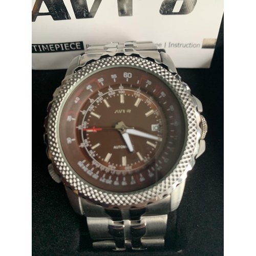 586 - A BOXED AVI-8 AUTOMATIC WRIST WATCH IN WORKING ORDER