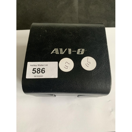 586 - A BOXED AVI-8 AUTOMATIC WRIST WATCH IN WORKING ORDER