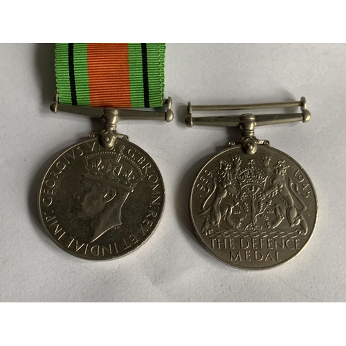 591 - TWO WW11 MEDALS ONE WITH RIBBONS