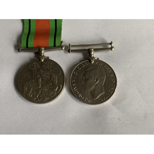 591 - TWO WW11 MEDALS ONE WITH RIBBONS