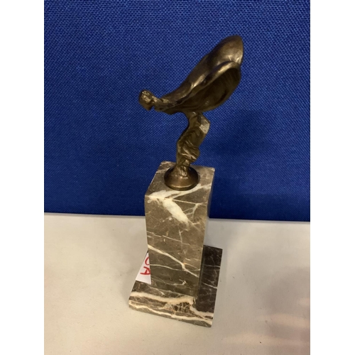 3A - A SPIRIT OF ECSTASY FIGURINE ON A MARBLE BASE