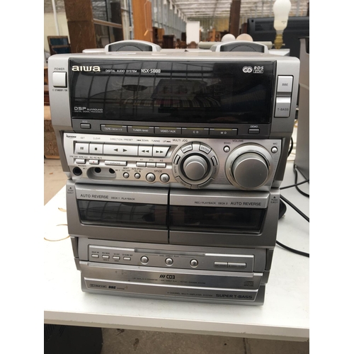 1771 - AN AIWA HI-FI SYSTEM WITH TWO SPEAKERS BELIEVED IN WORKING ORDER BUT NO WARRANTY