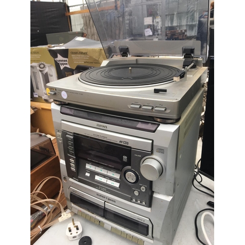 1789 - AN AIWA HI-FI PLAYER WITH INTEGRATED CD/TAPE AND RECORD PLAYER BELIEVED IN WORKING ORDER BUT NO WARR... 