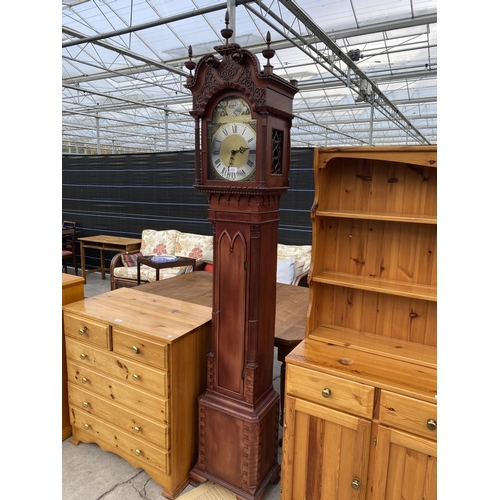 2151 - A REPRODUCTION 'TEMPUS FUGIT' LONGCASE CLOCK IN CHIPPENDALE STYLE CASE