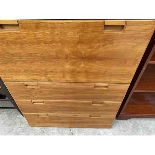 2157 - A MODERN CHEST OF THREE DRAWERS WITH DROP-DOWN FRONT, 30