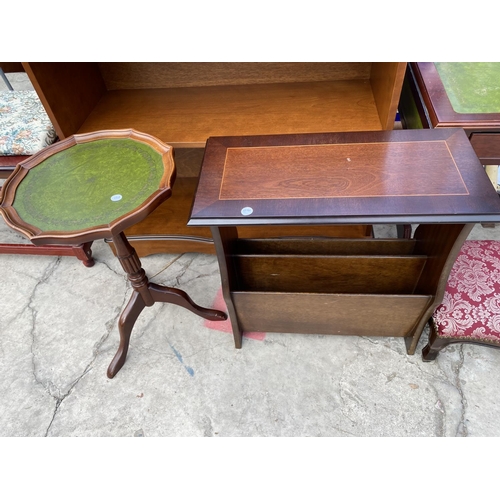 2158 - A TELEPHONE TABLE/SEAT, AND A SMALL BOOKCASE