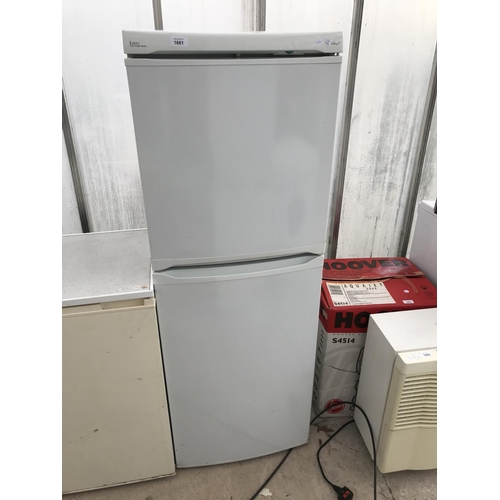 1661 - A WHITE LEC UPRIGHT FRIDGE FREEZER BELIEVED IN WORKING ORDER BUT NO WARRANTY