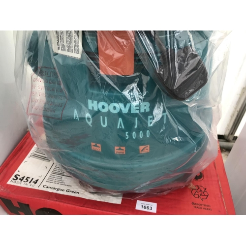 1663 - A HOOVER COMBINED WET AND DRY CARPET CLEANER BELIEVED IN WORKING ORDER BUT NO WARRANTY