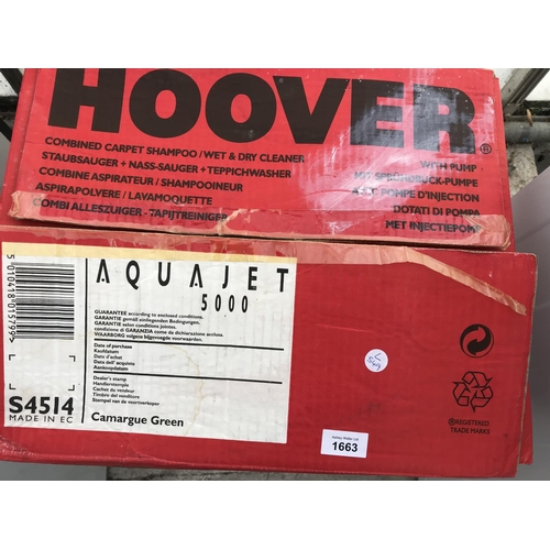 1663 - A HOOVER COMBINED WET AND DRY CARPET CLEANER BELIEVED IN WORKING ORDER BUT NO WARRANTY