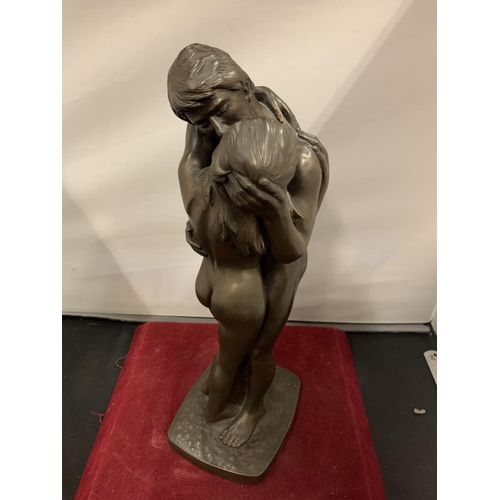 56 - TWO SPELTER NUDES IN AN EMBRACE