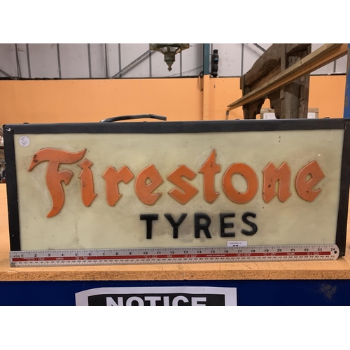 57 - A 'FIRESTONE TYRES' LIGHTBOX ADVERTISING SIGN