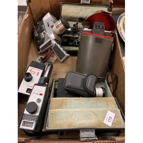 173 - ASSORTMENT OF CINECAMERA EQUIPMENT TO INCLUDE A RETRO BELL AUTOLOAD