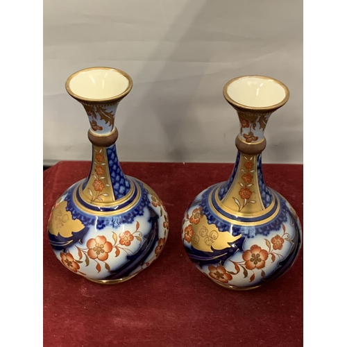 72 - A PAIR OF MACINTYRE VASES (HAVE BEEN RESTORED HAD CHIPS TO RIM)