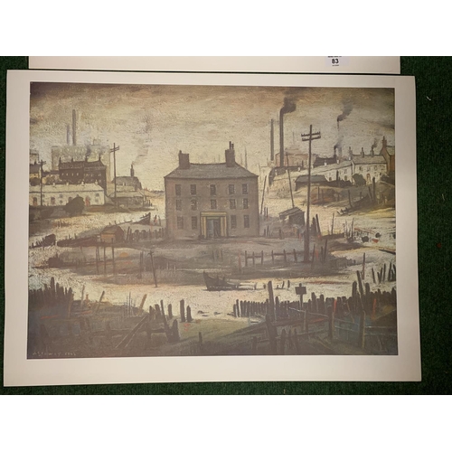 83 - AN ASSORTMENT OF L.S.LOWRY PRINTS TO INCLUDE 'THE LONELY HOUSE','THE ACCIDENT' AND TWENTY COPIES OF ... 