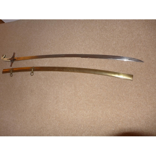 314 - A MODERN MAMELUKE SWORD, 84CM, CURVED BLADE