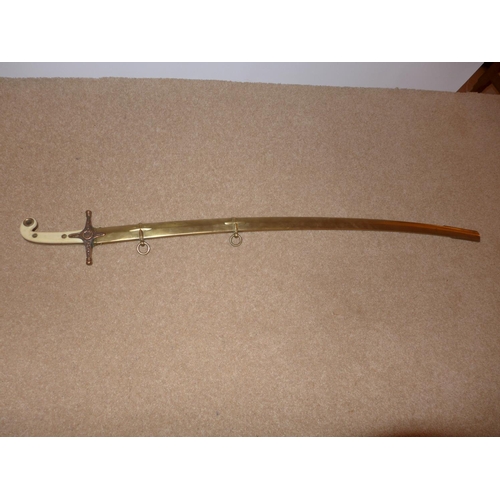 314 - A MODERN MAMELUKE SWORD, 84CM, CURVED BLADE