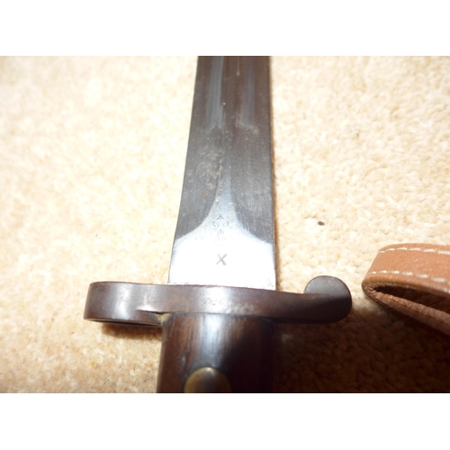 315 - AN 1888 PATTERN BRITISH BAYONET, 30CM BLADE, STAMPED 98 WILKINSON, LONDON