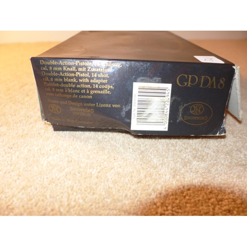 328 - A BOXED BLANK FIRING BROWNING MOD GPDA8 8MM PISTOL