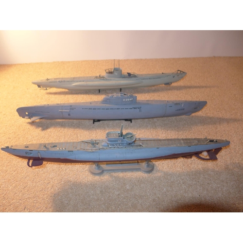 349 - THREE MODELS OF NAZI GERMANY SUBMARINES, U581 LENGTH 45.5CM, U2540 LENGTH 53CM AND U47 LENGTH 53CM