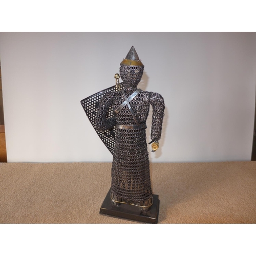 388 - A MODEL OF A NORMAN KNIGHT WITH SWORD AND SHIELD, HEIGHT 52CM