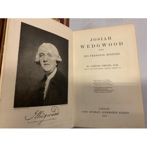 816 - THREE VOLUMES TO INCLUDE 'JOSIAH WEDGWOOD HIS PERSONAL HISTORY' BY SAMUEL SMILES